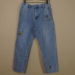 Disney  Unisex Our Universe Mickey Mouse Pluto Denim Jeans Lightwash 36" Waist L